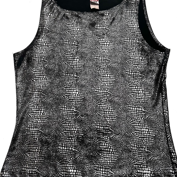 Wild 2000s silver and black snake print metallic tank top - Picture 2 of 4